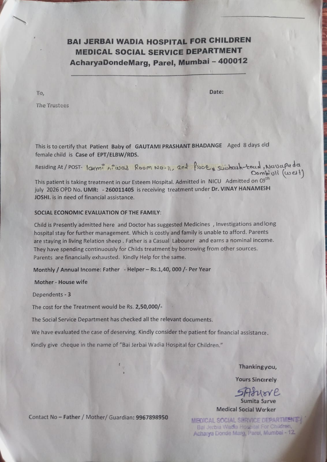 Medical Report 1